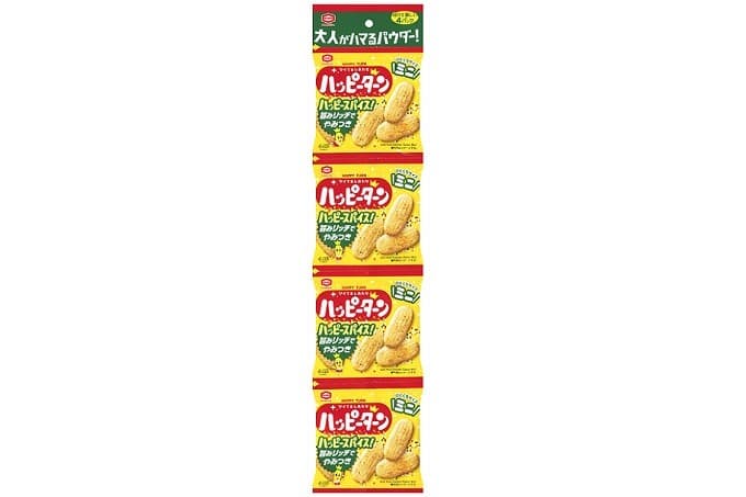 『ハッピーターンミニ スパイス4連』新発売 大人がハマる、食べ切りサイズのハッピーターン